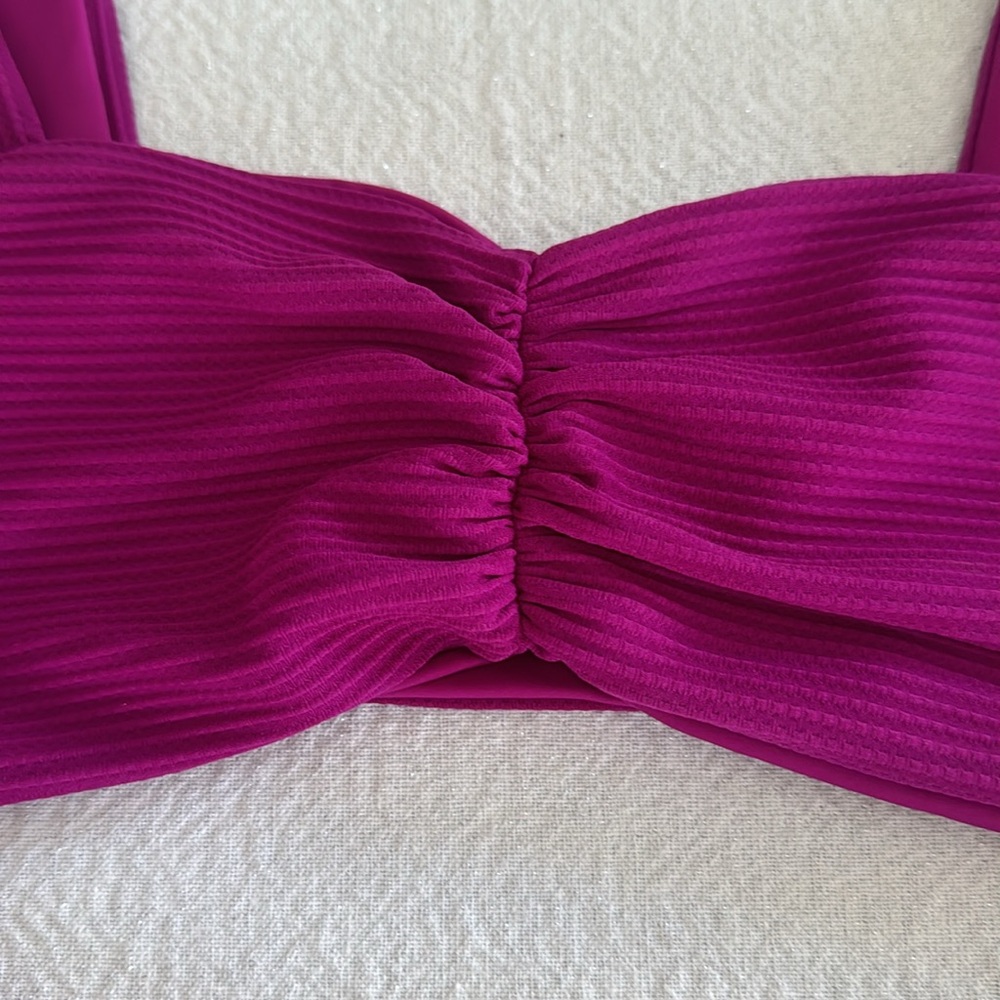l*space Magenta Ribbed Bikini Set - Picture 8 of 12